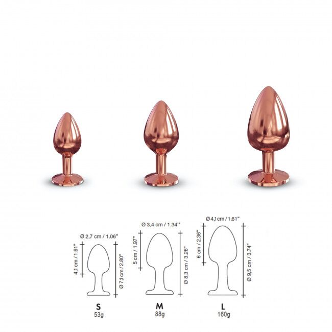 Металева анальна пробка із прикрасою у вигляді кристалу Dorcel - Diamond Plug L