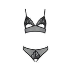 Комплект із бралету з ажурним ліфом та відкритими трусиками Passion CHRISTA SET Open Bra