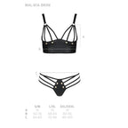 Комплект з екошкіри з люверсами та ремінцями Passion MALWIA BIKINI S/M, black, б
