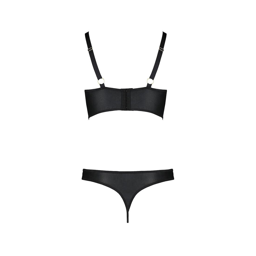 Комплект з екошкіри з люверсами та ремінцями Passion MALWIA BIKINI XXL/XXXL, bla