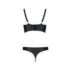 Комплект з екошкіри з люверсами та ремінцями Passion MALWIA BIKINI XXL/XXXL, bla