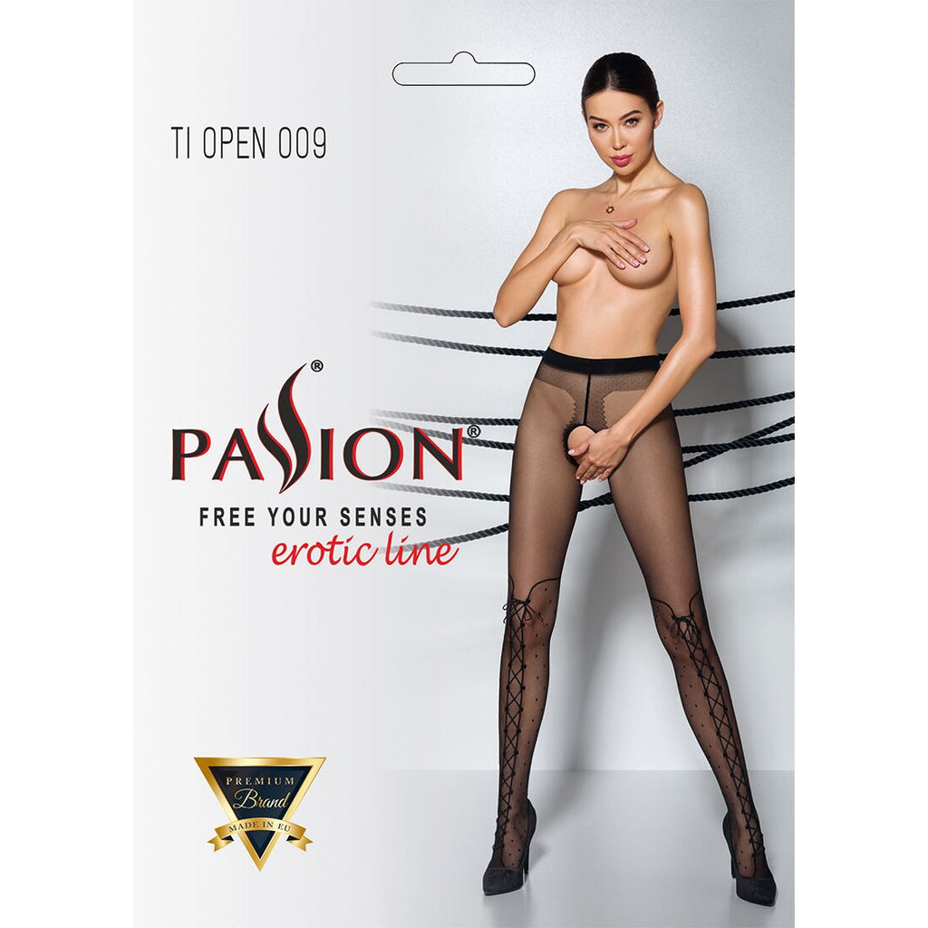 Passion (Польща) Колготки з відкритим доступом, імітація ботфорт Passion TIOPEN 009 1/2 (20 den), black