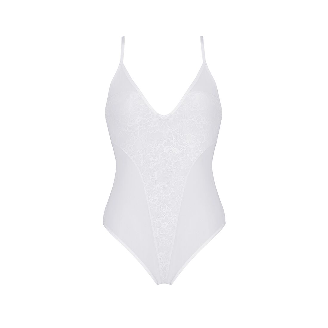 Passion (Польща) Боді з ажурним декором та відкритим кроком Passion URSULA BODY L/XL, white