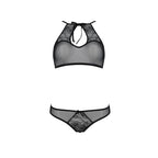 Комплект: бра, трусики з ажурним декором та відкритим кроком Passion URSULA SET