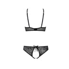 Комплект: бра, трусики з ажурним декором та відкритим кроком Passion URSULA SET 