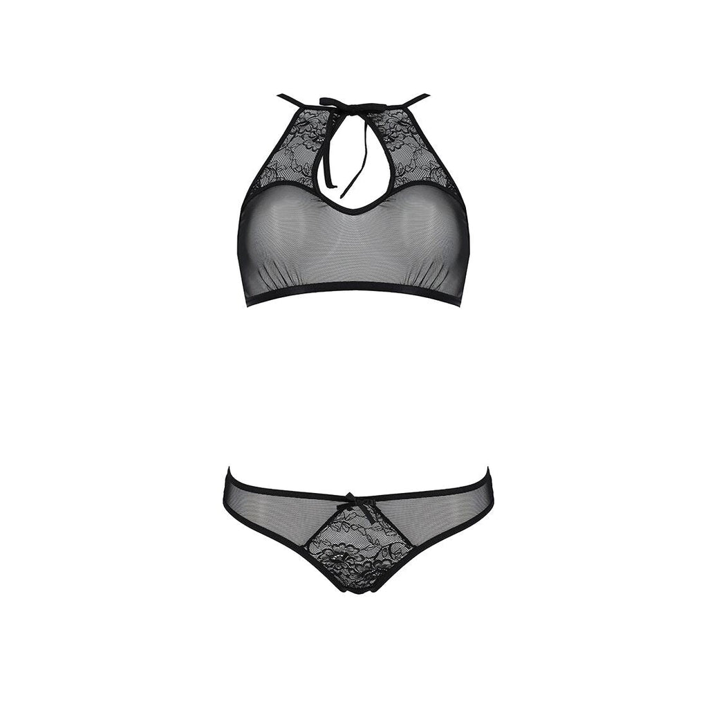 Комплект: бра, трусики з ажурним декором та відкритим кроком Passion URSULA SET 