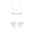 Комплект: бра, трусики з ажурним декором та відкритим кроком URSULA SET L/XL, white