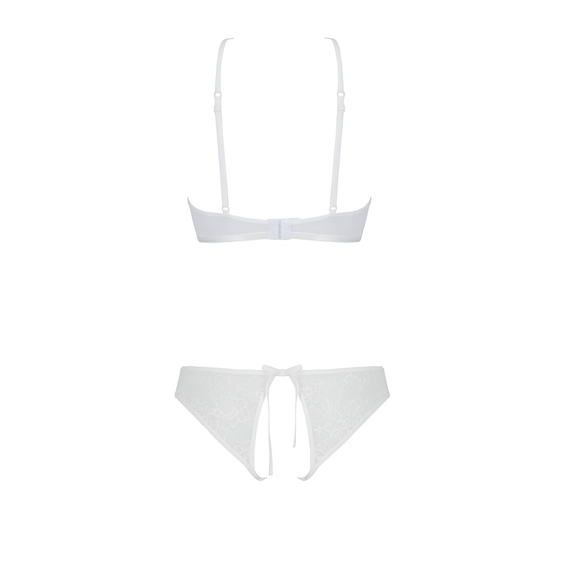 Passion (Польща) Комплект: бра, трусики з ажурним декором та відкритим кроком URSULA SET L/XL, white