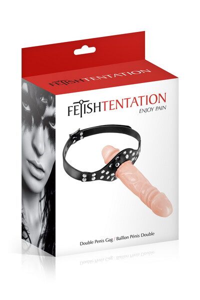 Fetish Tentation (Франція) Кляп із подвійним фалоімітатором Fetish Tentation – Double Penis Gag Flesh
