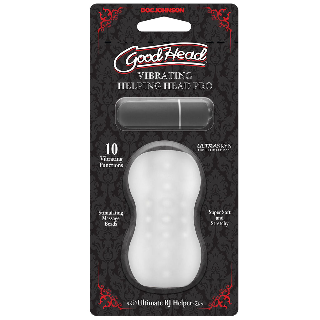 Doc Johnson (США) Мастурбатор з віброкулею Doc Johnson GoodHead – Vibrating Helping Head Pro – Frost