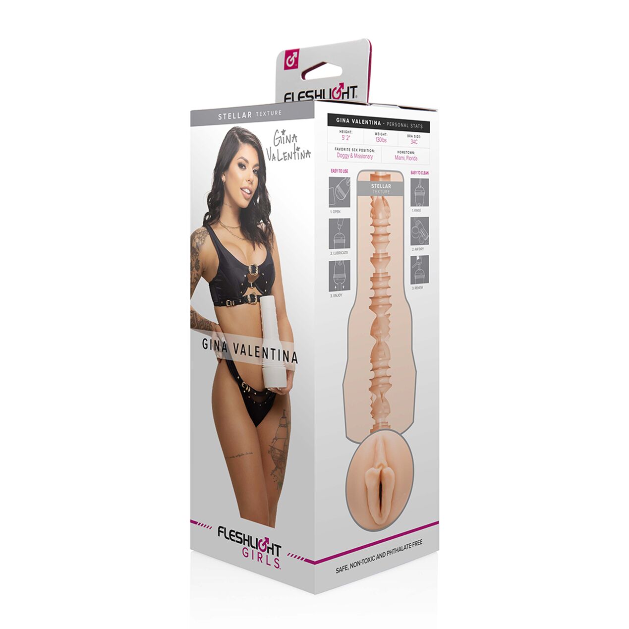 Fleshlight (США) Мастурбатор Fleshlight Girls: Gina Valentina — Stellar зі зліпка вагіни, дуже ніжний