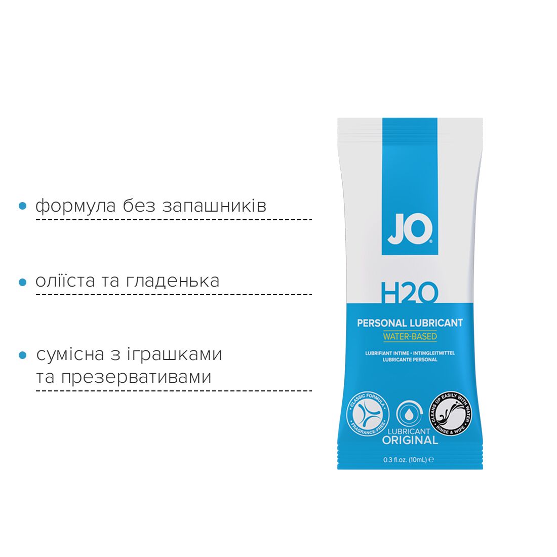 JO (США) Набір лубрикантів Foil Display Box – JO H2O Lubricant – Original – 12 × 10ml