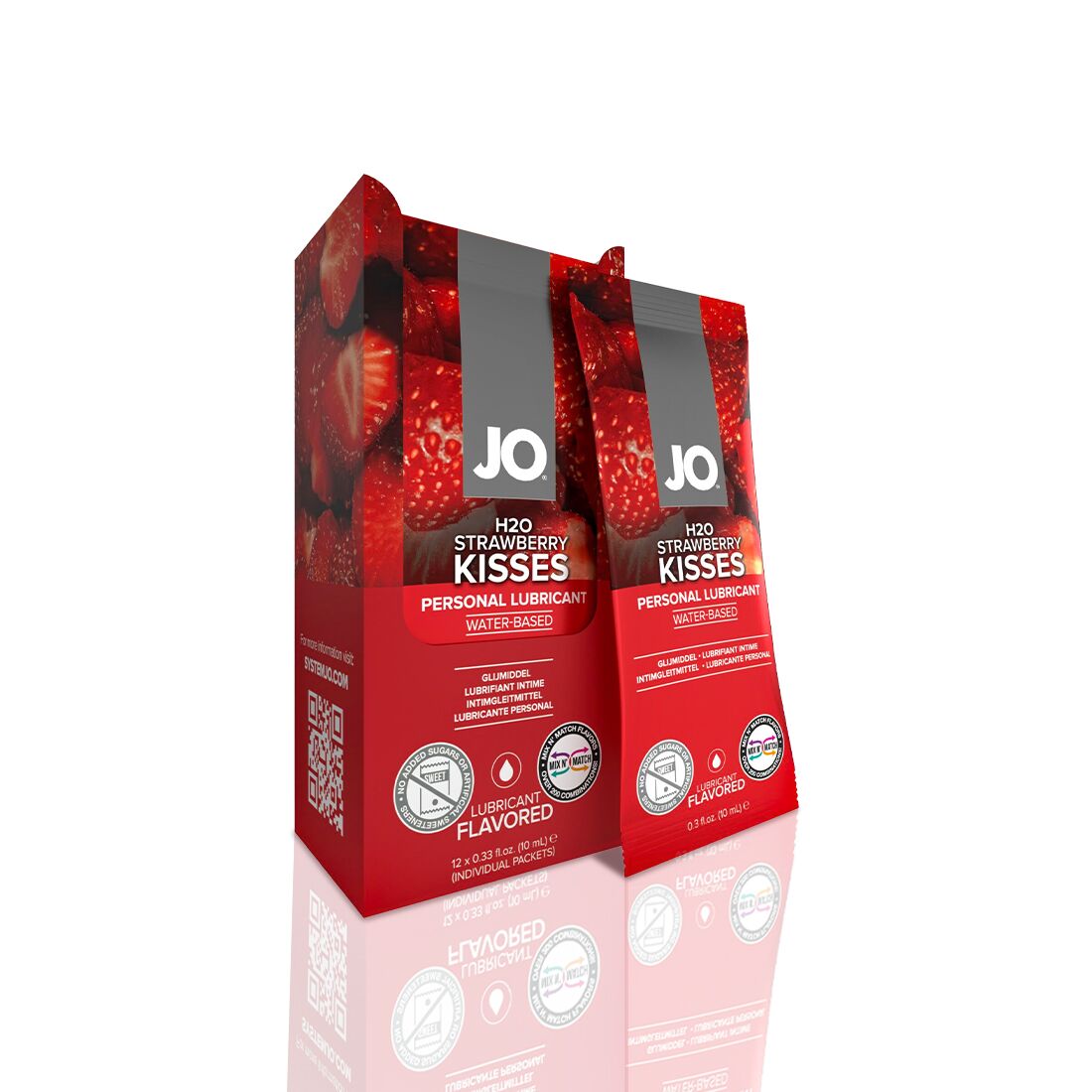 JO (США) Набір лубрикантів Foil Display Box – JO H2O Lubricant – Strawberry – 12 × 10ml
