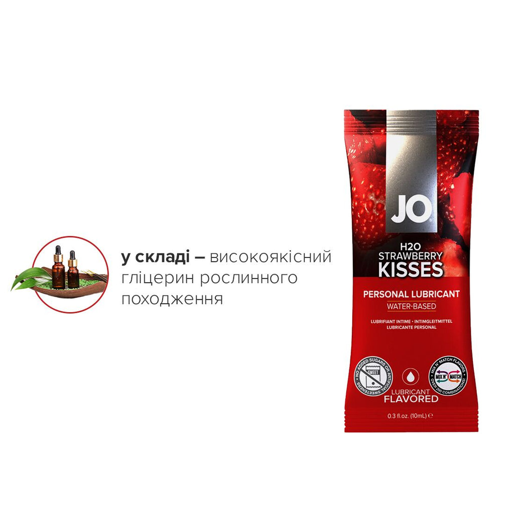 JO (США) Набір лубрикантів Foil Display Box – JO H2O Lubricant – Strawberry – 12 × 10ml