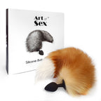Силіконова анальна пробка з хвостом із натурального хутра Art of Sex size fox