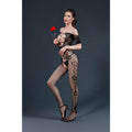 Moonlight (Іспанія) Бодістокінг з доступом Moonlight Model 10 XS-L Black, імітація шнурівки, квітковий декор, відкриті п