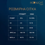 Комплект: боді та панчохи Moonlight Model 16 XS-L Black, імітація топу та трусиків