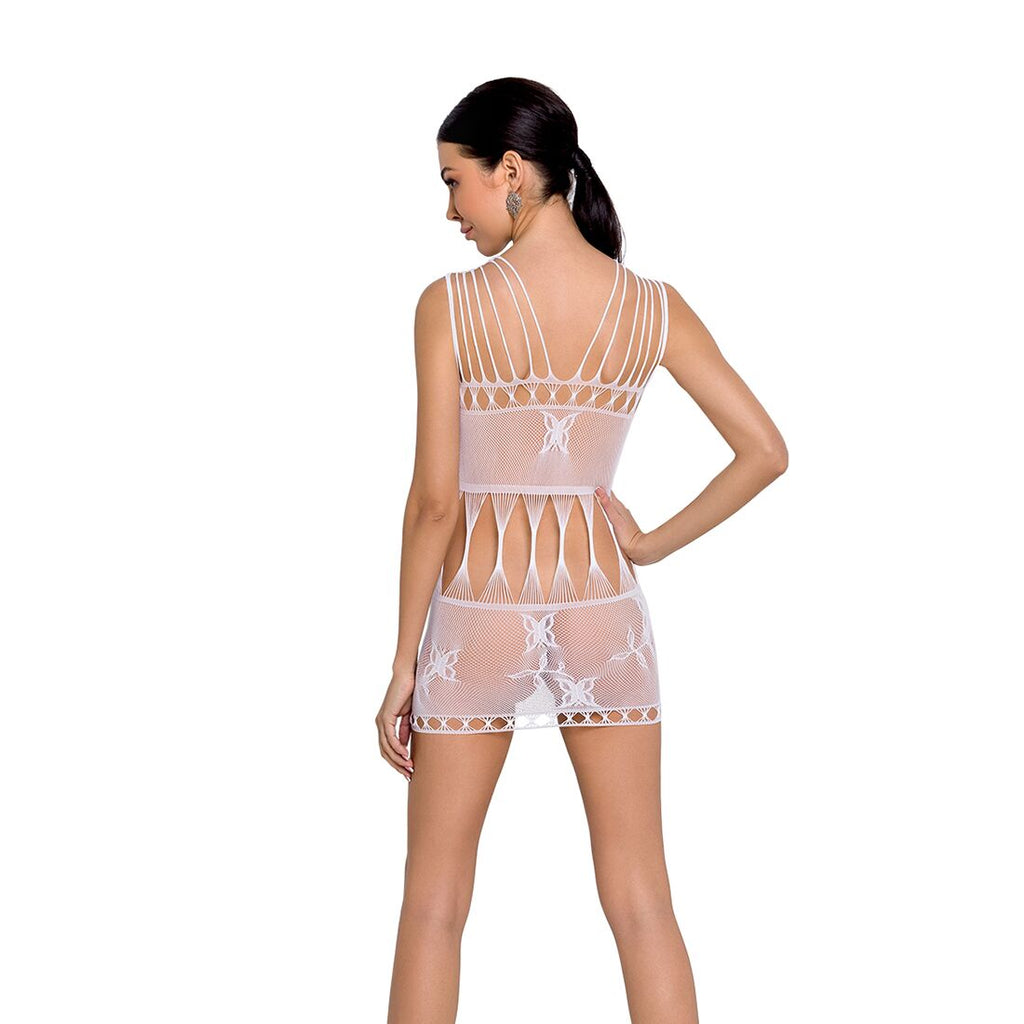 Passion (Польща) Бодістокінг мінісукня з метеликами Passion BS090 One Size white