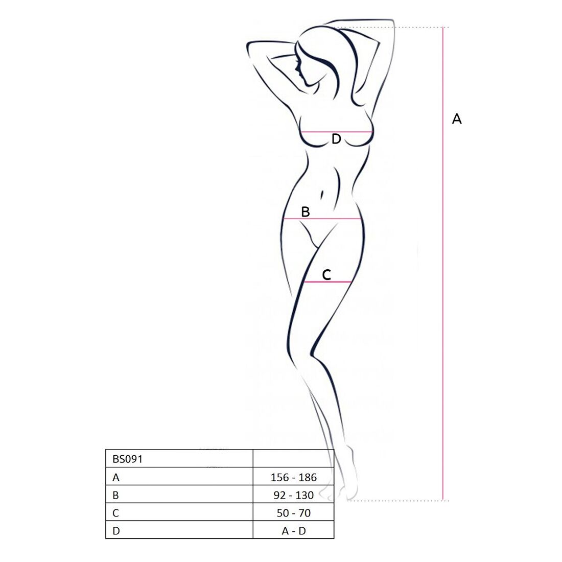 Passion (Польща) Бодістокінг у дуже велику сітку Passion BS091 white, з доступом