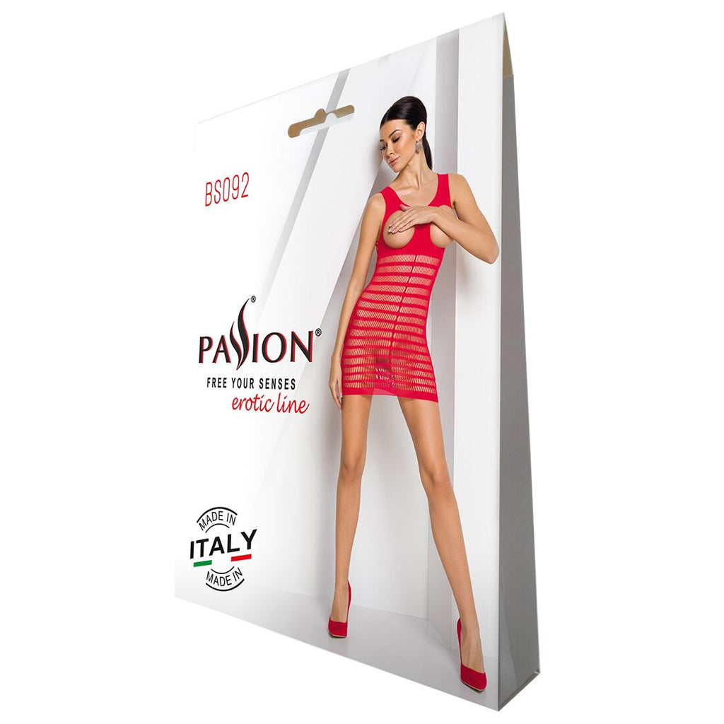 Passion (Польща) Бодістокінг-сукня з відкритими грудями Passion BS092 red