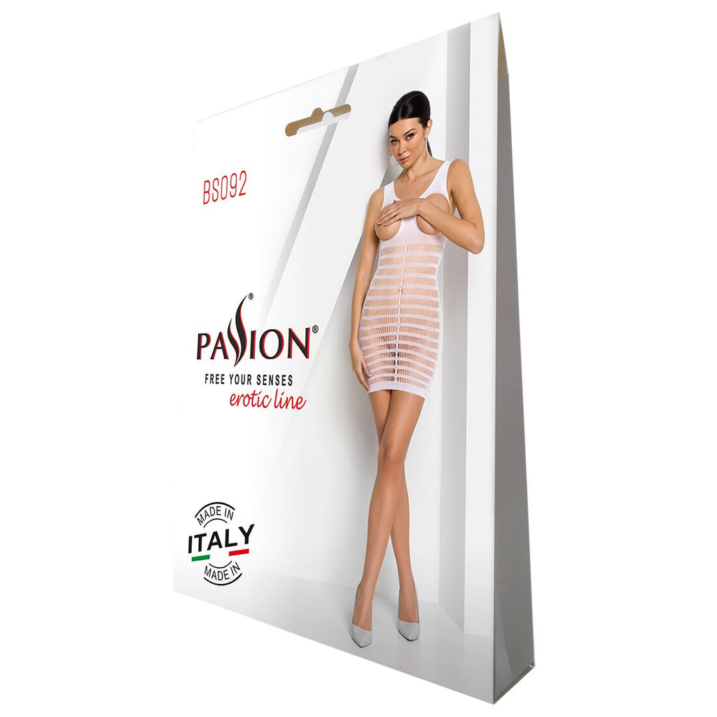 Passion (Польща) Бодістокінг-сукня з відкритими грудями Passion BS092 white