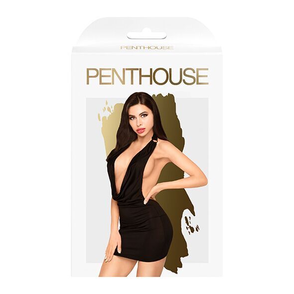 Penthouse (Німеччина) Мінісукня Penthouse Heart Rob L/XL Black, хомут, глибоке декольте, мініатюрні стрінги