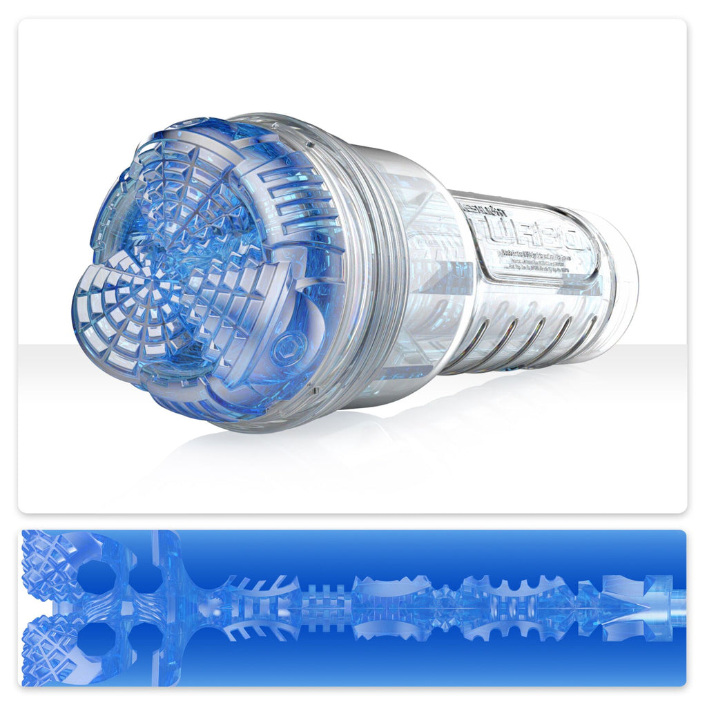 Fleshlight (США) Мастурбатор Fleshlight Turbo Core Blue Ice, оральний секс (глибоке горло)