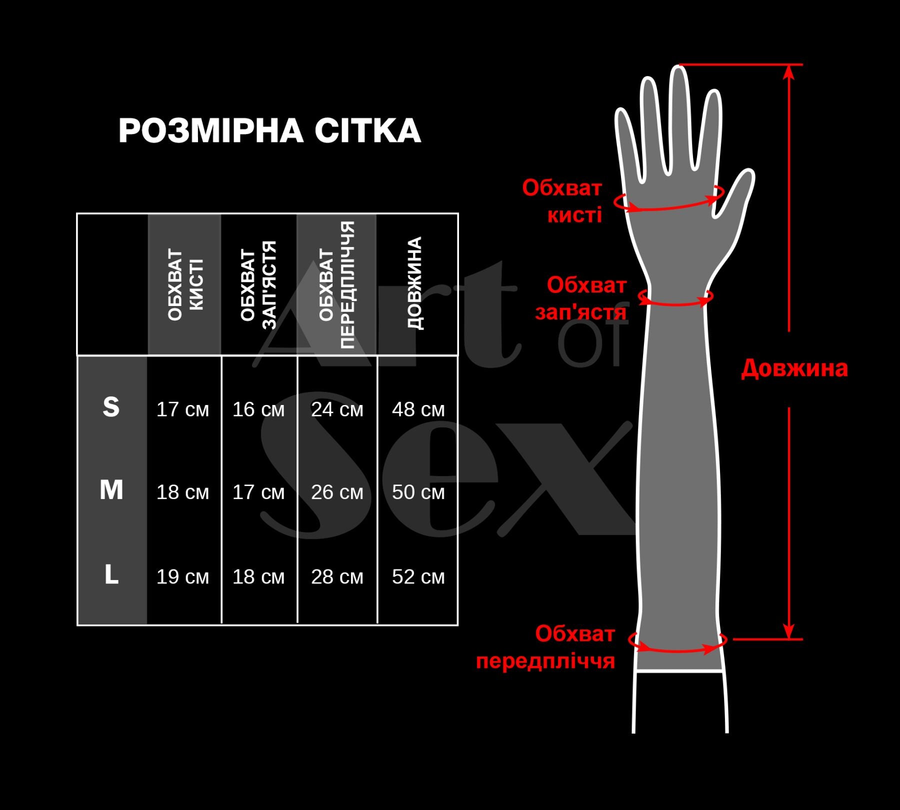 Art of Sex (Україна) Глянсові вінілові рукавички Art of Sex - Lora, розмір S, колір Червоний