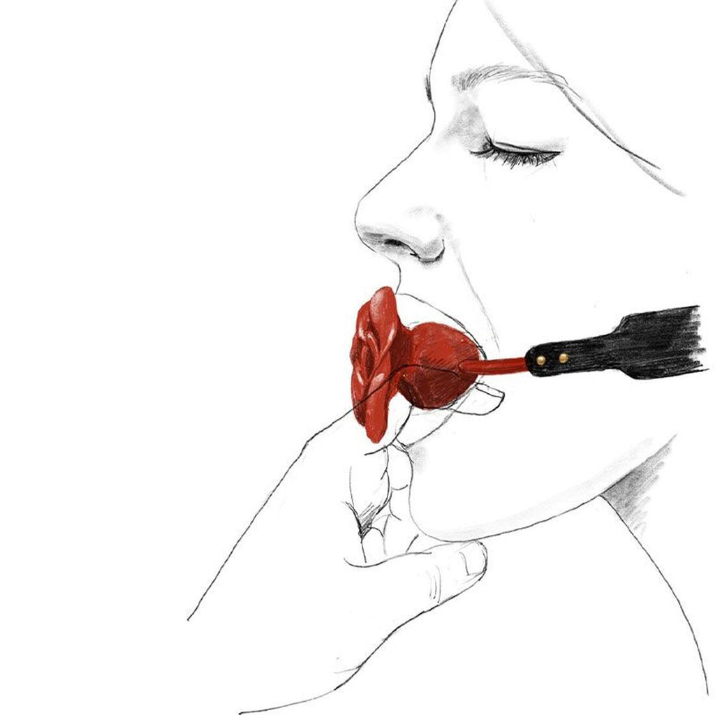 Zalo (США) Розкішний кляп у вигляді троянди Zalo - Rose Ball Gag, подвійне використання
