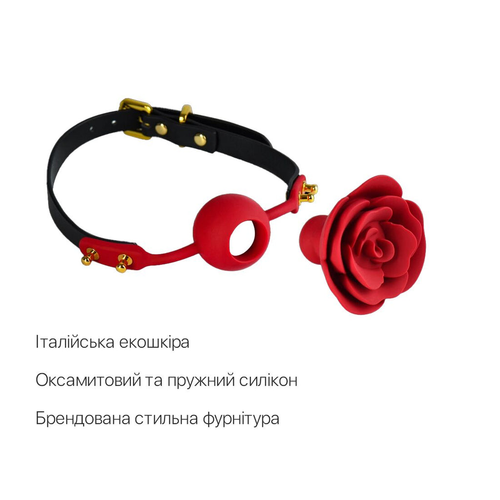 Zalo (США) Розкішний кляп у вигляді троянди Zalo - Rose Ball Gag, подвійне використання