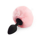 Силіконова анальна пробка М Art of Sex - Silicone Butt plug Rabbit Tail Pink, ді