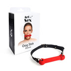 Кляп-палиця на ременях Art of Sex – Gag Stick Silicon, натуральна шкіра