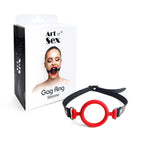Кляп-розширювач силіконове кільце Art of Sex – Gag ring, натуральна шкіра