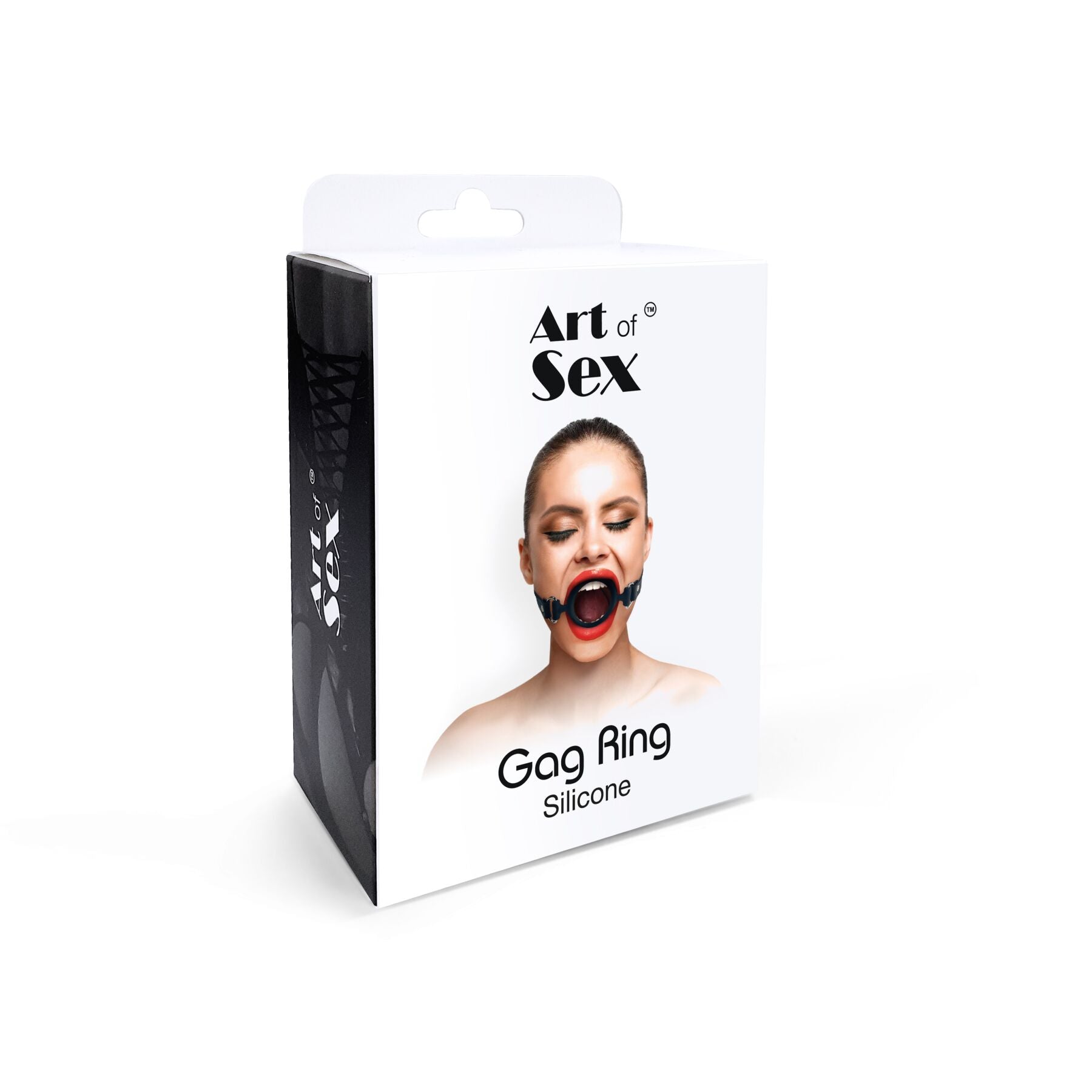 Кляп-розширювач силіконове кільце Art of Sex – Gag Ring, чорний, натуральна шкір