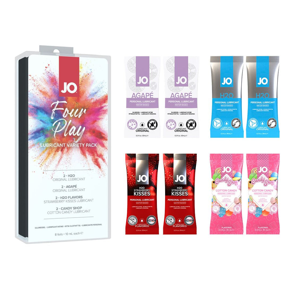 JO (США) Набір змазок на водній основі JO Four Play (8×10 мл): H2O Original, Agapé Original, H2O Strawberry K