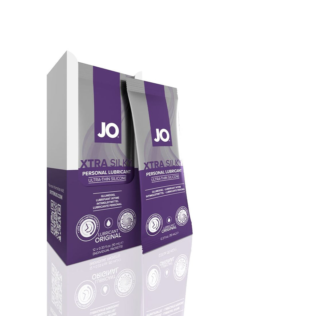 JO (США) Набір лубрикантів Foil Display Box – JO Xtra Silky Silicone – 12 × 10ml