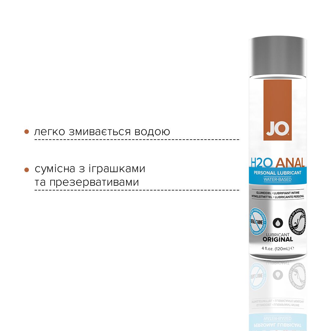 JO (США) Комплект JO GWP — ANAL H2O Lubricant 120 мл + Misting Toy Cleaner 120 мл