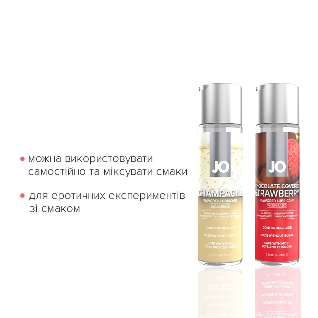 JO (США) Набір лубрикантів JO Sweet&Bubbly — Champagne & Chocolate Covered Strawberry (2×60 мл)