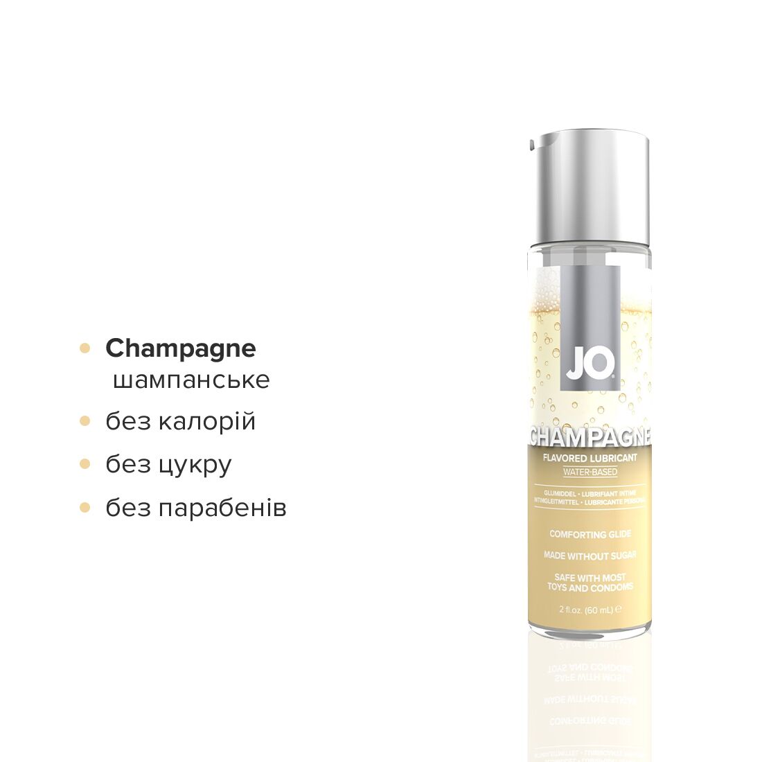 JO (США) Набір лубрикантів JO Sweet&Bubbly — Champagne & Chocolate Covered Strawberry (2×60 мл)