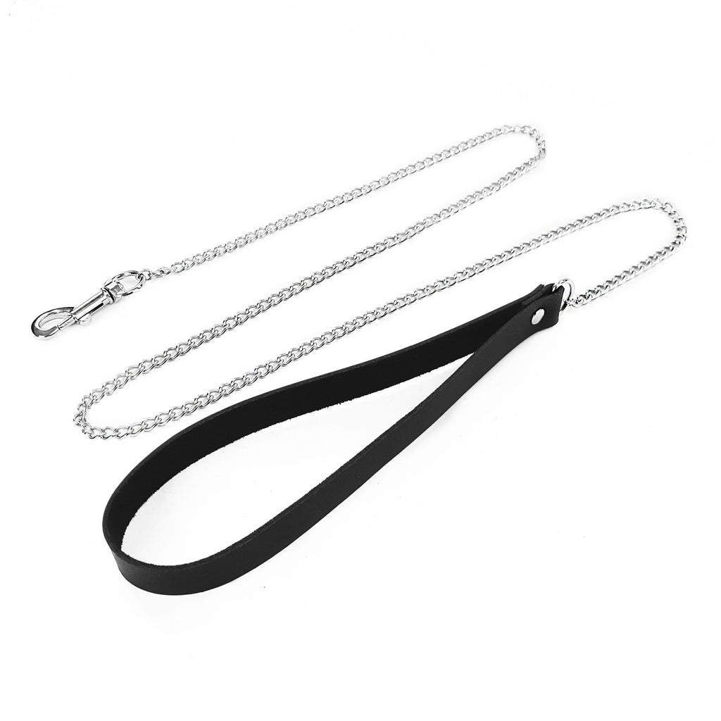 Art of Sex (Україна) Повідець на ланцюжку із натуральної шкіри Art of Sex - Leash, колір Чорний