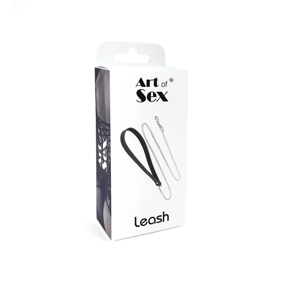 Art of Sex (Україна) Повідець на ланцюжку із натуральної шкіри Art of Sex - Leash, колір Чорний