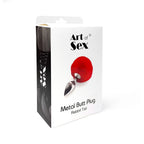 Металева анальна пробка М Art of Sex - Metal Butt plug Rabbit Tail, діаметр 3,4 см