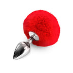 Металева анальна пробка М Art of Sex - Metal Butt plug Rabbit Tail, діаметр 3,4 см