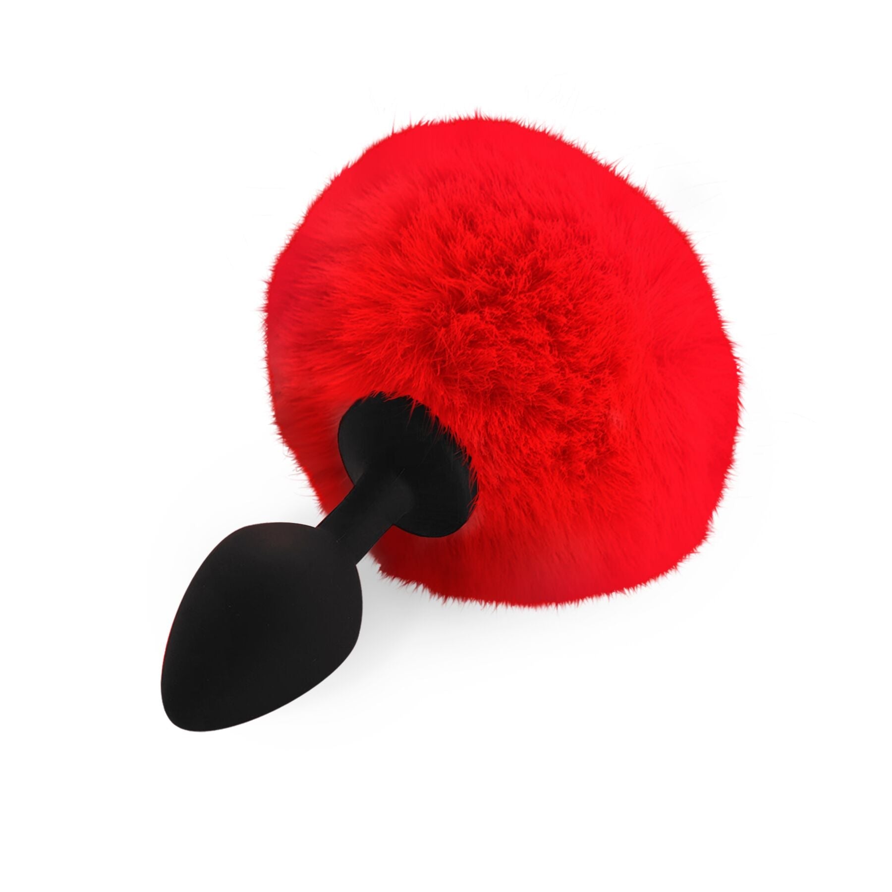 Силіконова анальна пробка М Art of Sex - Silicone Butt plug Rabbit Tail Red, діа