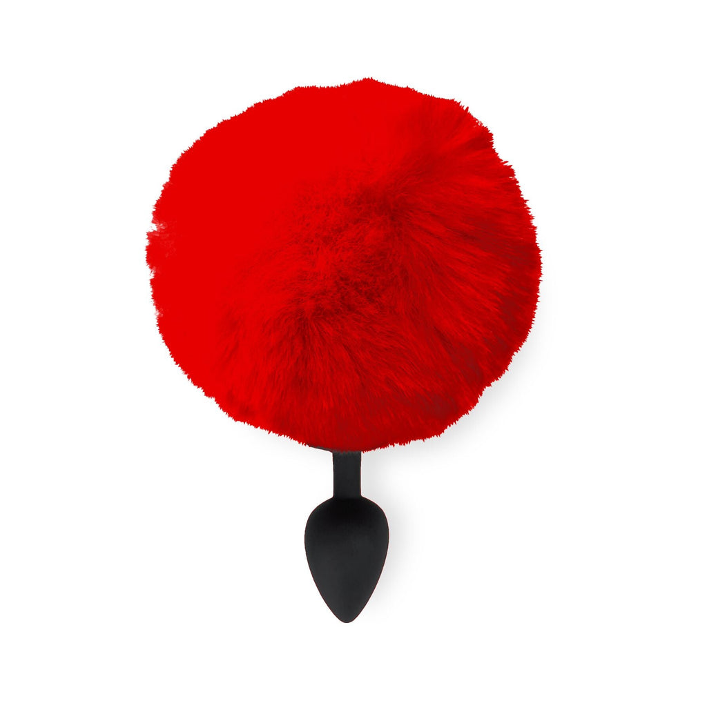 Силіконова анальна пробка М Art of Sex - Silicone Butt plug Rabbit Tail Red, діа