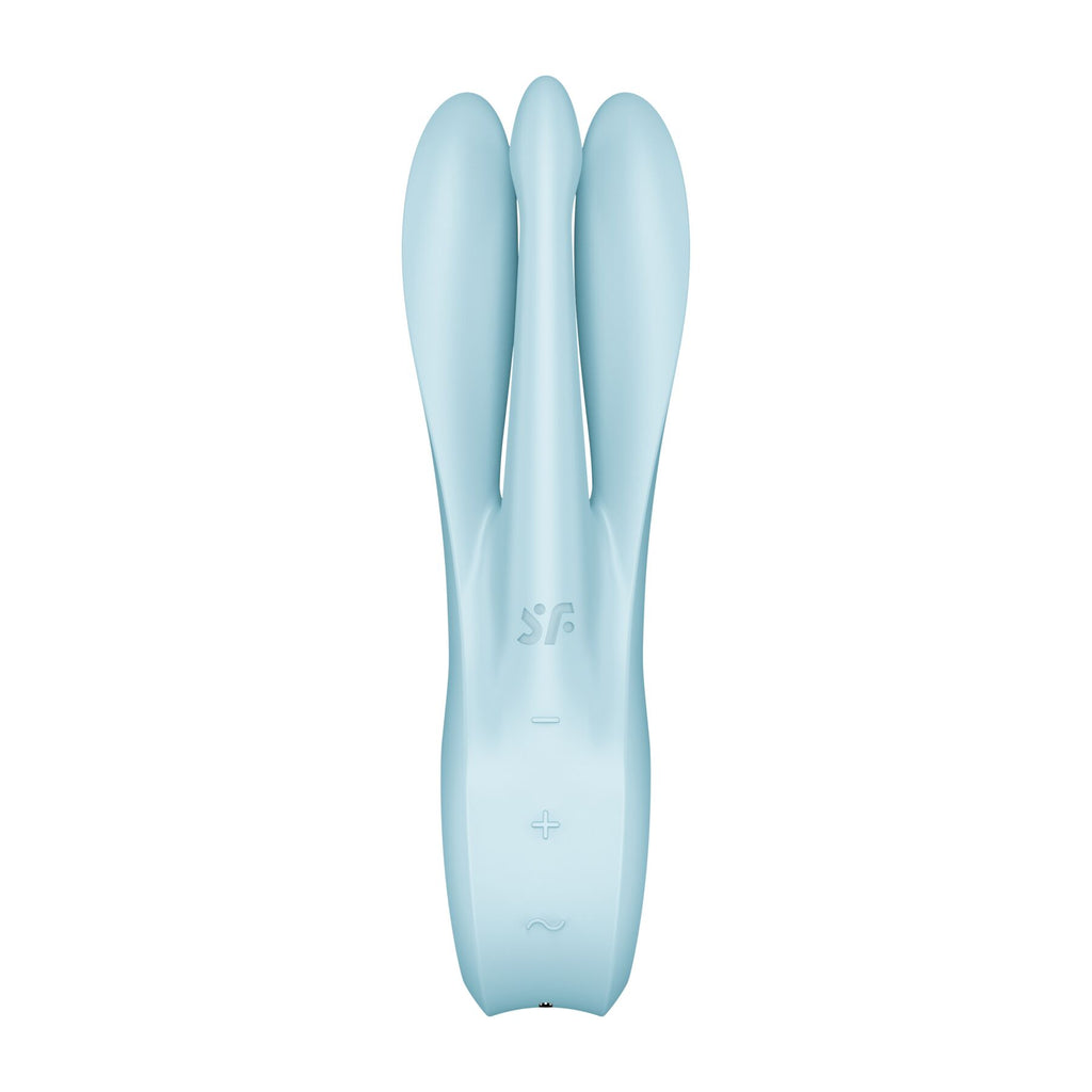 Кліторальний вібратор Satisfyer Threesome 1 Light Blue з трьома гнучкими пальчиками