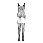 Бодістокінг Passion ECO BS001 One Size white, з доступом, імітація підв’язок, фл