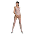 Passion (Польща) Бодістокінг Passion ECO BS001 One Size white, з доступом, імітація підв’язок, флористичний декор