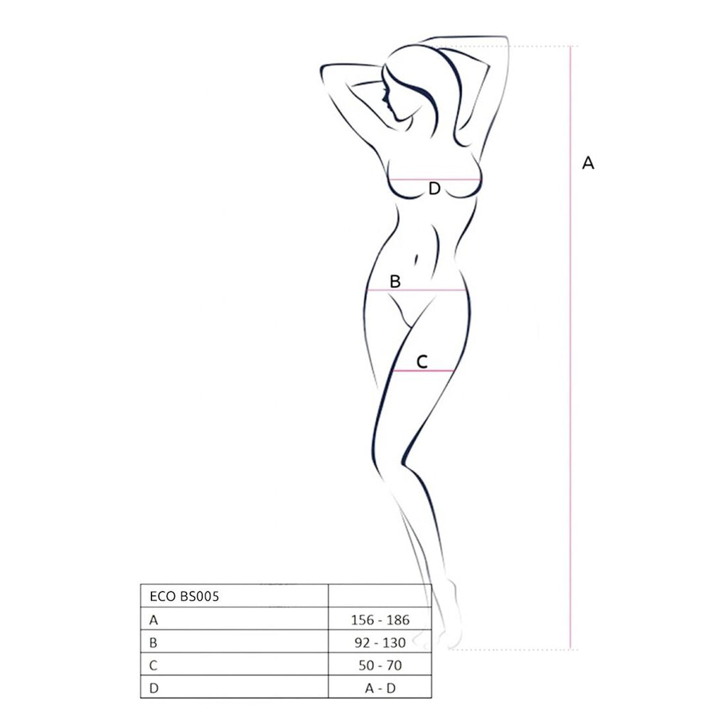 Passion (Польща) Бодістокінг Passion ECO BS005 red, щільний, відкритий доступ, імітація підв’язок
