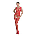 Passion (Польща) Бодістокінг Passion ECO BS007 red, з доступом, силуетний малюнок, імітація підв’язок